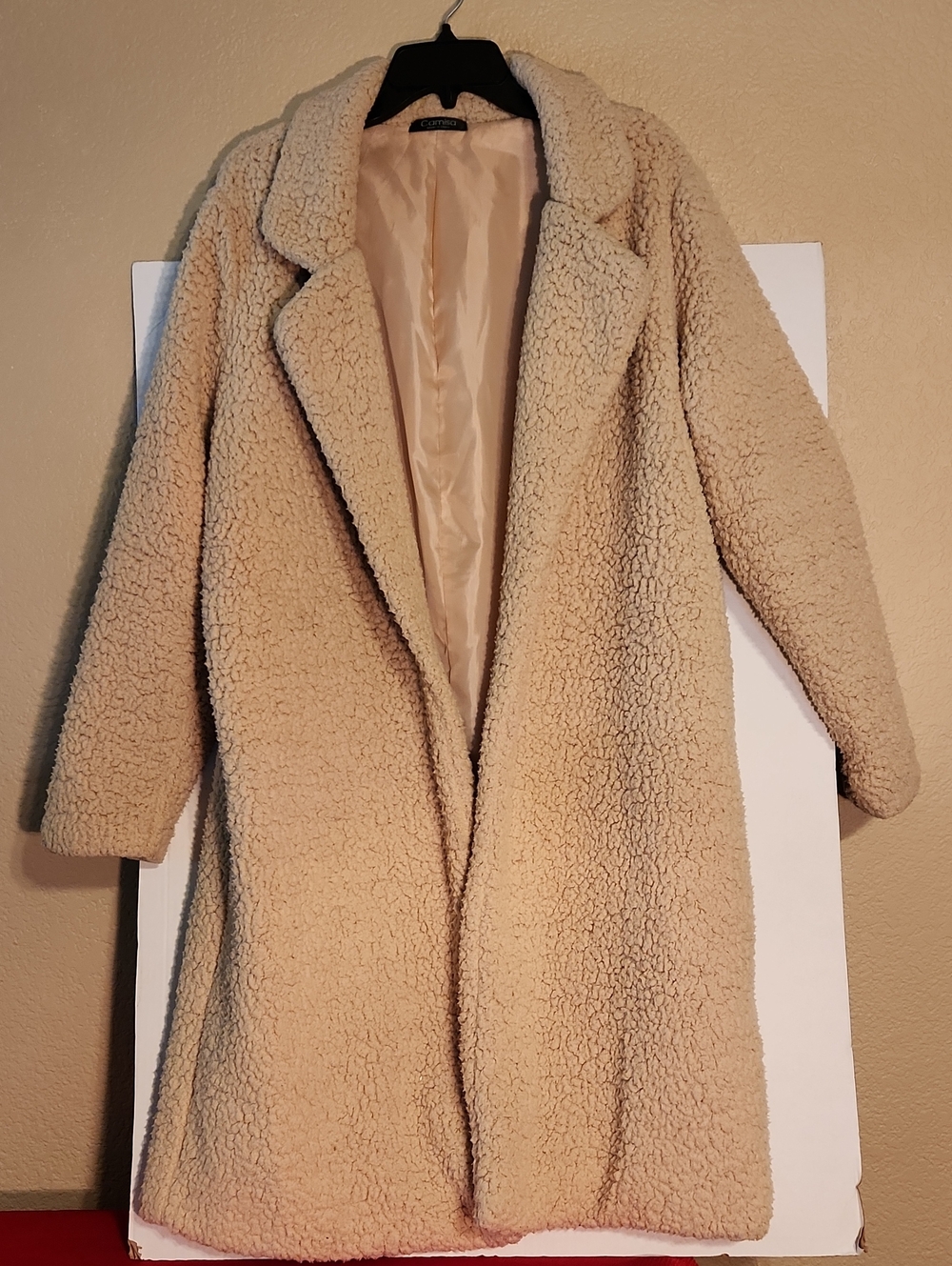 Classic Cream Teddy Longline Coat - Unbranded